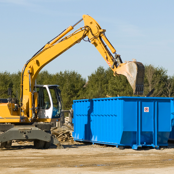 what size residential dumpster rentals are available in Weingarten Missouri